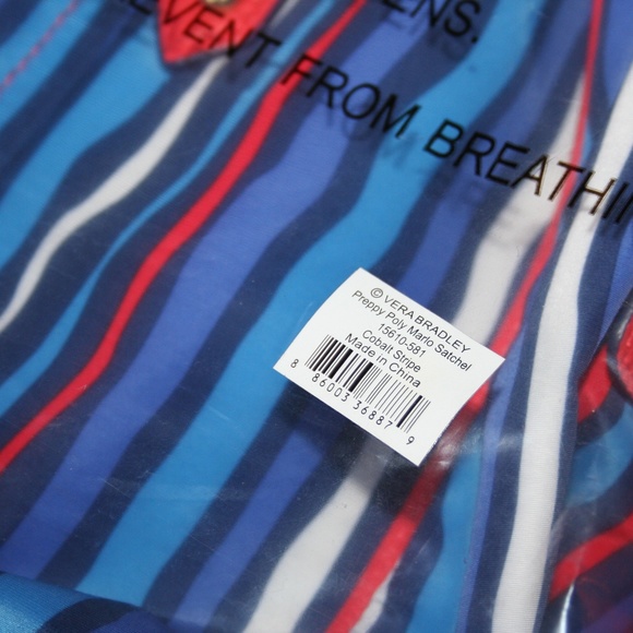 VERA BRADLEY SATCHEL TOTE CROSSBODY BAG COBALT NEW - Picture 8 of 8